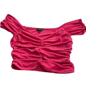 Originality Hot Pink Off-Shoulder Blouse